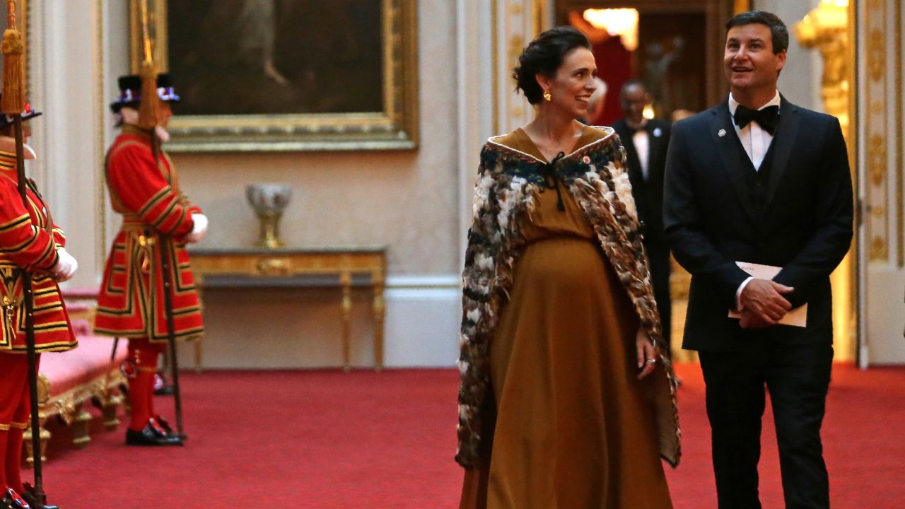 Ardern arrives to attend The Queen's Dinner at Buckingham Palace on April 19.