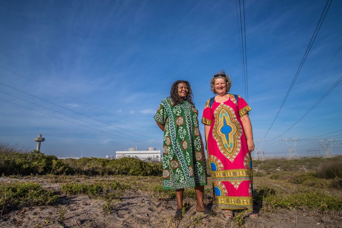Makoma Lekalakala and Liz McDaid near the Koeberg nuclear power station.