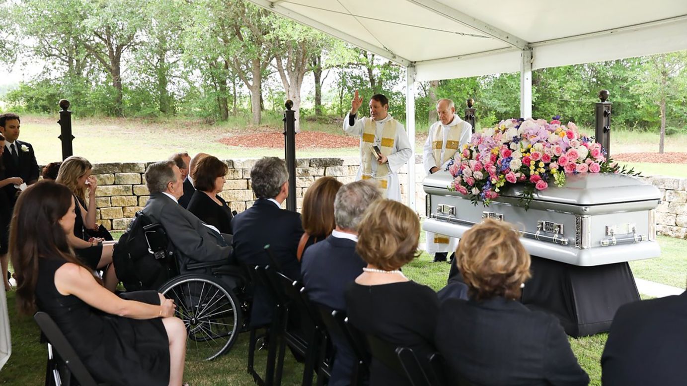 Members of the Bush family attend the interment of Barbara Pierce Bush in College Station, Texas.