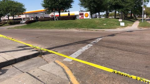 The Harris County Sheriff's Office shared this photo of the scene where an unarmed Houston man was shot and killed by a deputy on March 22, 2018.