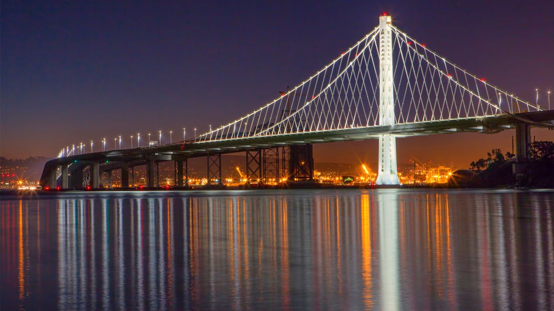 Oakland and San Francisco are connected (or perhaps divided?) by the Bay Bridge.