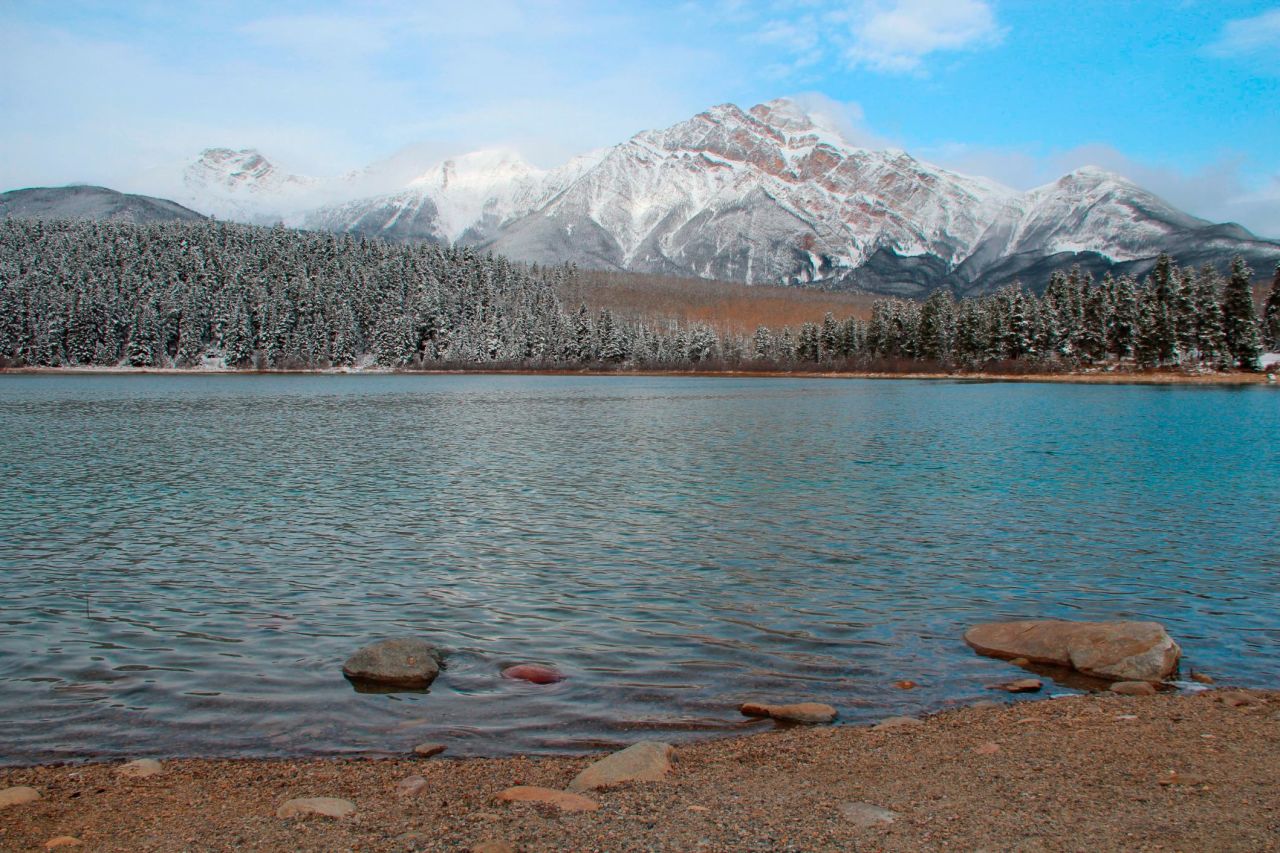 A view of Patricia Lake, in the Jasper National Park, Canada.