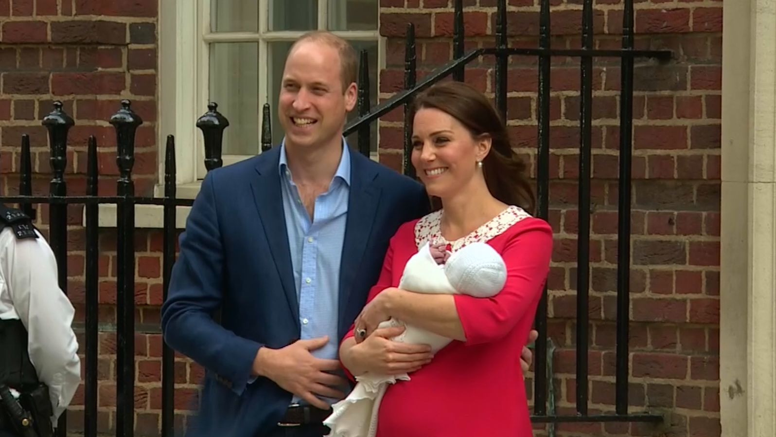 The Duke and Duchess of Cambridge appeared for a photo call outside the Lindo Wing of St Mary's hospital in London only hours after Kate gave birth to Prince Louis in April 2018.
