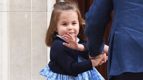 Princess Charlotte visits her newborn brother.