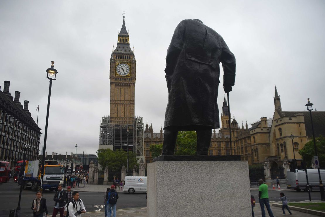 Winston Churchill's statue in Parliament Square, London