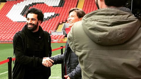 Salah gives CNN a tour of Anfield stadium.