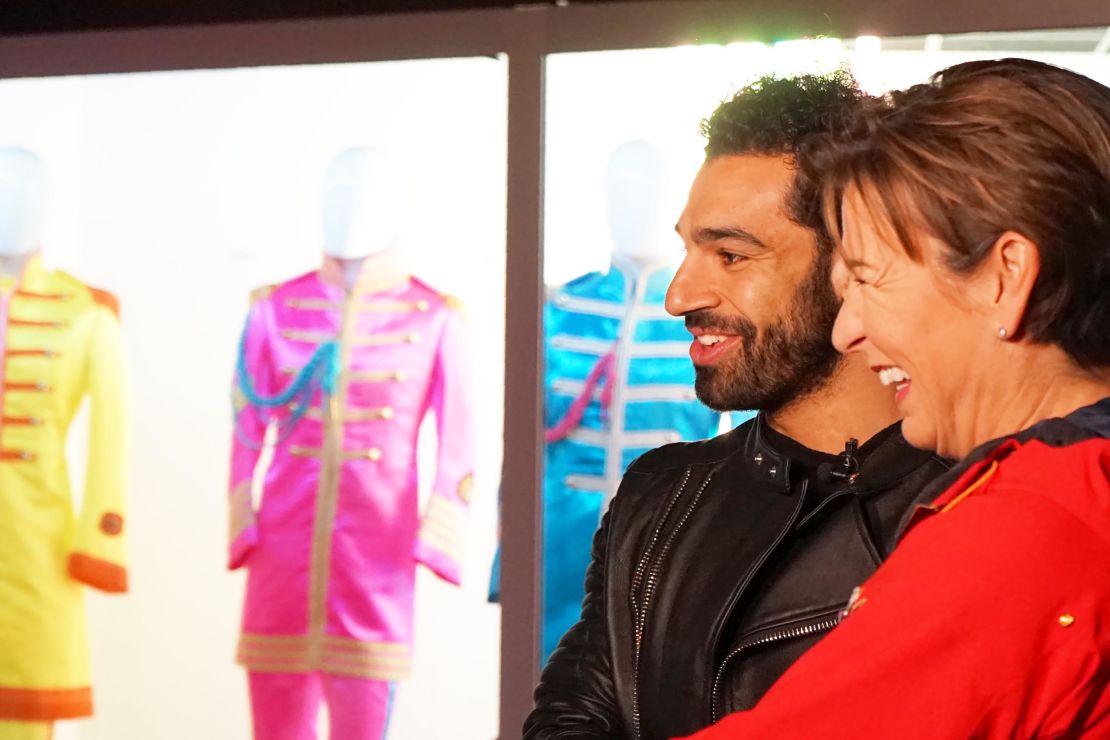Salah and Becky Anderson spend time at the Beatles Museum in Liverpool.