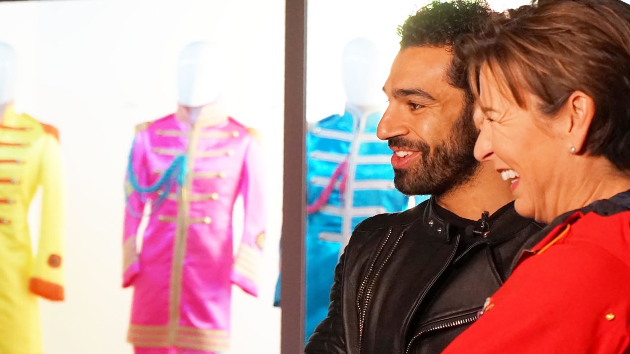 Salah and Becky Anderson spend time at the Beatles Museum in Liverpool.
