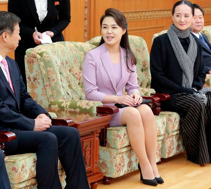 Ri Sol Ju, the wife of North Korean leader Kim Jong Un, seen in an April 14, 2018 photo published by state media. Ri has taken a far more prominent role as North Korea's First Lady than her predecessors.