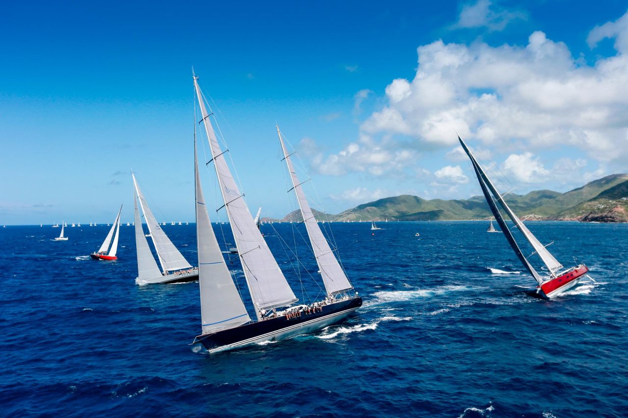 Boats come from as far afield as the UK, Germany and France to attend Antigua Sailing Week at the end of April. 