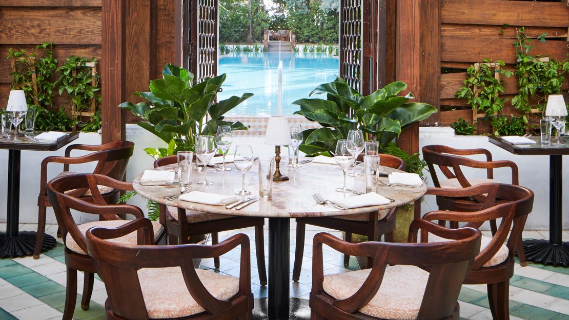 Cecconi's has an English country house garden feel.