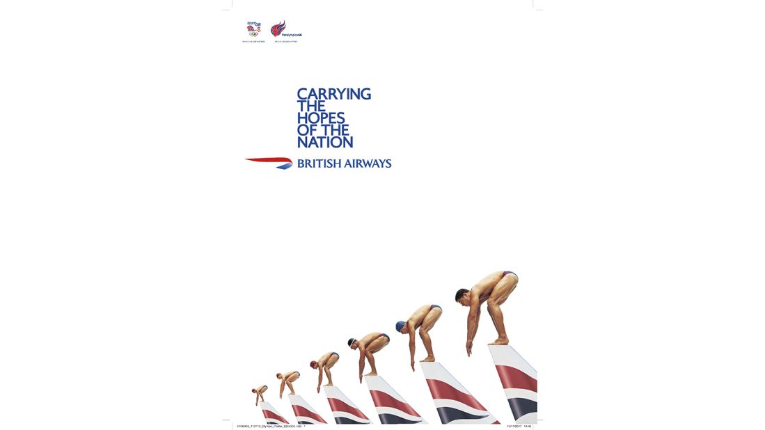 <strong>Continued innovation: </strong>Jarvis says advertising may have changed, but remains innovative. Take the London Olympics posters, for example: "No one can say they're not creative -- they're very simple, digitized images of athletes and aircraft. I think they're beautifully done," he says. <em>Pictured here: British Airways poster by Bartle Bogle Hegarty, 2012.</em>