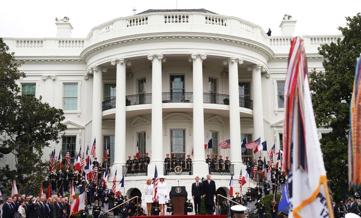 The ceremony was held on the South Lawn of the White House.