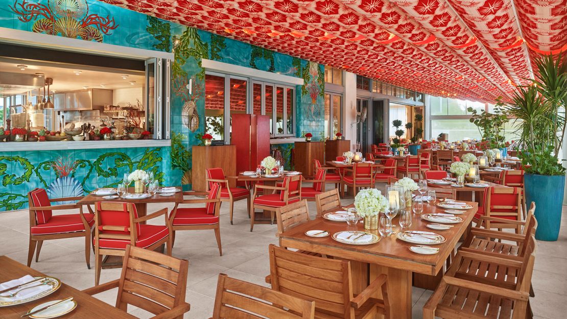 Los Fuegos has an opulent decor, with plenty of gold accents, bold reds and animal prints.