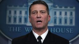 WASHINGTON, DC - JANUARY 16:  Physician to U.S. President Donald Trump Dr. Ronny Jackson speaks during the daily White House press briefing at the James Brady Press Briefing Room of the White House January 16, 2018 in Washington, DC. Dr. Jackson discussed the details of President TrumpÕs physical check-up from last week.  (Photo by Alex Wong/Getty Images)