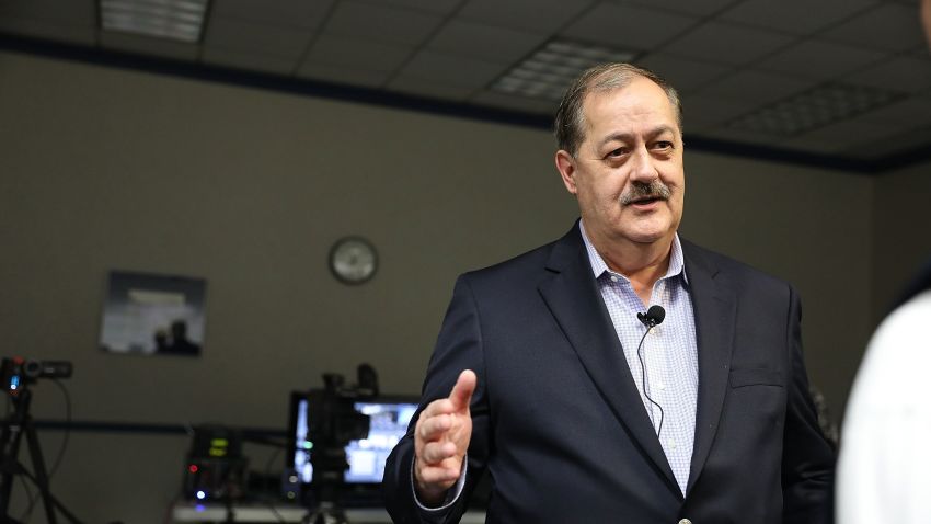 MORGANTOWN, WV - MARCH 01: Republican candidate for U.S. Senate Don Blankenship speaks at a town hall meeting at West Virginia University on March 1, 2018 in Morgantown, West Virginia. Blankenship is the former chief executive of the Massey Energy Company where an explosion in the Upper Big Branch coal mine killed 29 men in 2010. Blankenship, a controversial candidate in central Appalachia coal country, served a one-year sentence for conspiracy to violate mine safety laws and has continued to blame the government for the accident despite investigators findings. (Photo by Spencer Platt/Getty Images)