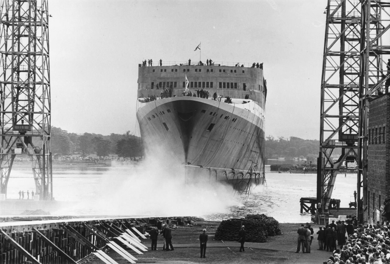 The 1967 launch of QE2 in Clydebank, Scotland