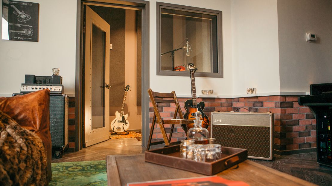 Musician Ryan Tedder co-designed this suite, which has lots of natural light to record by.