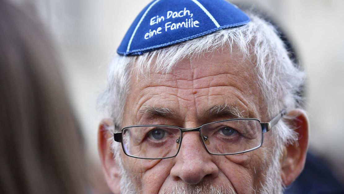 This kippa in Berlin symbolizes solidarity.