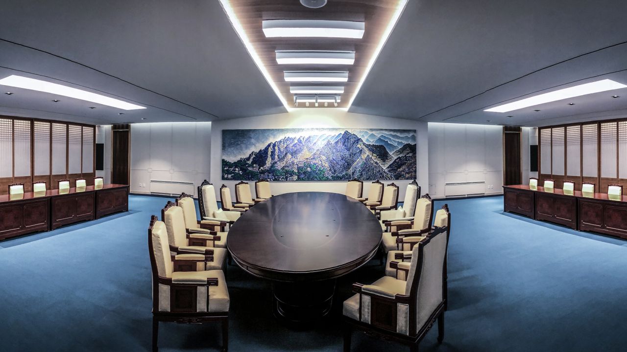 The room where Kim Jong Un and Moon Jae-in will meet during Friday's inter-Korean summit.