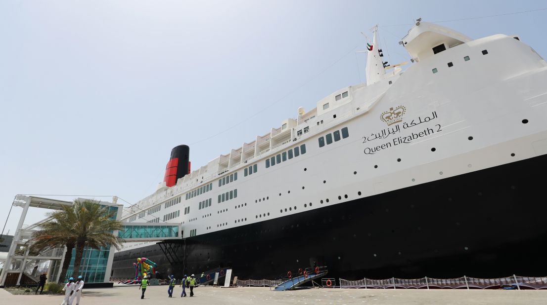 The QE2 finished its last year of ocean service in 2008, and moved to its final resting place in Dubai. After a decade, she has finally reopened as a hotel.
