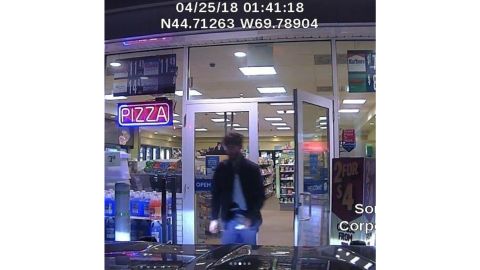 Police say this image shows Williams walking out of a store early Wednesday in Norridgewock, Maine.