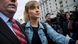 Actress Allison Mack leaves U.S. District Court for the Eastern District of New York after a bail hearing, April 24, 2018 in the Brooklyn borough of New York City.