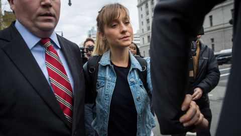 Allison Mack leaves U.S. District Court for the Eastern District of New York after a bail hearing on April 24