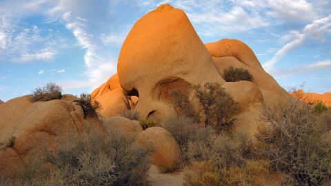 The park's most photographed landmark is Skull Rock, a giant piece granite eroded by rain over many years that now resembles a skull. For an added adventure, hike the 1.8 mile Skull Rock Trail.