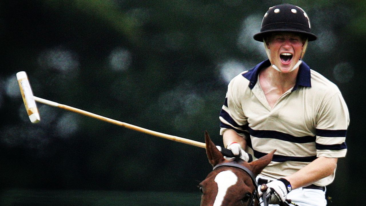 Harry has been a keen polo player for many years. This shot, one of Jackson's earliest as royal photographer for Getty Images, was taken during a match against Virginia State polo in 2005. Cirencester, UK, July 2005.
