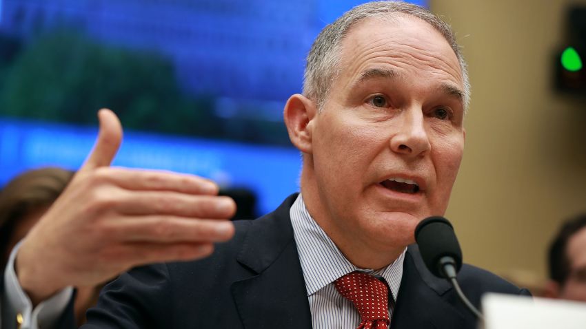 Environmental Protection Agency Administrator Scott Pruitt testifies before the House Energy and Commerce Committee's Environment Subcommittee in the Rayburn House Office Building on Capitol Hill April 26, 2018 in Washington, DC. (Chip Somodevilla/Getty Images)