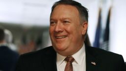  CIA Director Mike Pompeo smiles as he walks to a meeting with Sen. Mark Warner (D-VA) on Capitol Hill April 18, 2018 in Washington, DC. President Donald Trump has nominated Pompeo to become the next Secretary of State. (Mark Wilson/Getty Images)