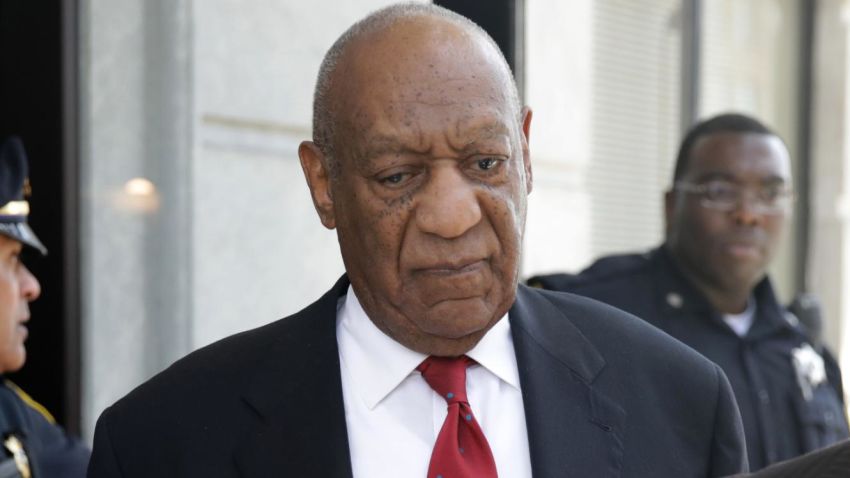 Actor and comedian Bill Cosby (C) comes out of the Courthouse after the verdict in the retrial of his sexual assault case at the Montgomery County Courthouse in Norristown, Pennsylvania on April 26, 2018. - Disgraced television icon Bill Cosby was convicted Thursday of sexual assault by a US jury -- losing a years-long legal battle that was made tougher at retrial as the first celebrity trial of the #MeToo era. (Photo by Dominick Reuter / AFP)        (Photo credit should read DOMINICK REUTER/AFP/Getty Images)