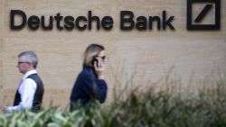 A view of the headquarters of German bank Deutsche Bank in London on May 5, 2017. / AFP PHOTO / Justin TALLIS        (Photo credit should read JUSTIN TALLIS/AFP/Getty Images)