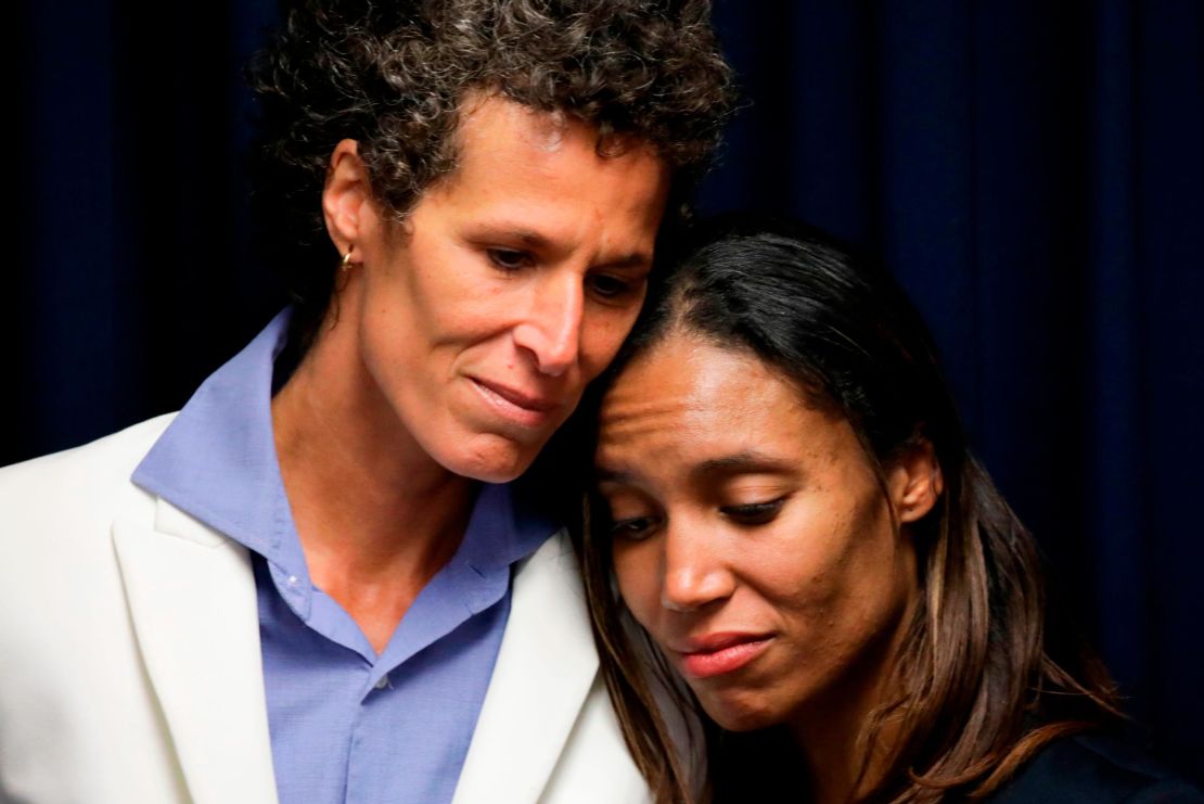 Andrea Constand, left, and prosecutor Kristen Feden during the final day of Bill Cosby's retrial.
