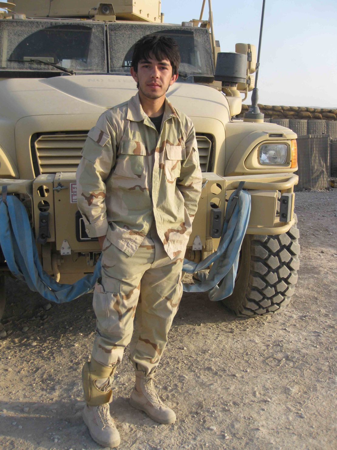 An undated photo shows Abdul Bari during his time working for the British military.