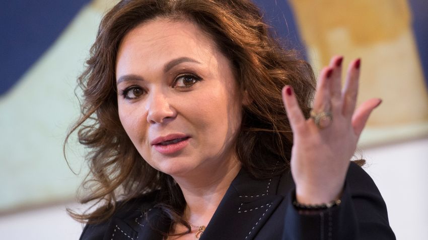 Russian lawyer Natalia Veselnitskaya speaks during an interview with The Associated Press in Moscow, Russia, Sunday, April 22, 2018. Veselnitskaya who discussed sanctions with Donald Trump Jr. in New York during the 2016 campaign told The Associated Press in an interview that she has not been contacted by special counsel Robert Mueller and alleged that he was not interested in getting to the truth. (AP Photo/Dmitry Serebryakov)