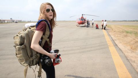 Ashley Bell during the filming of "Love and Bananas"