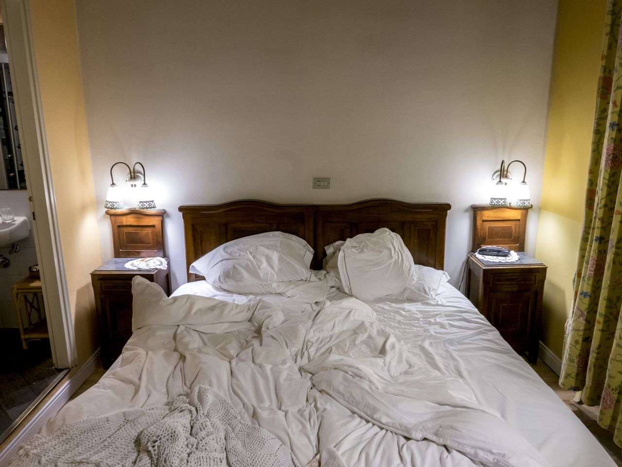 Some guests clearly made a swift departure, others made time for a languid breakfast in bed.