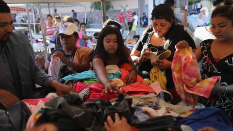 Throughout their journey, migrants have been helped by donations of clothes and food. 