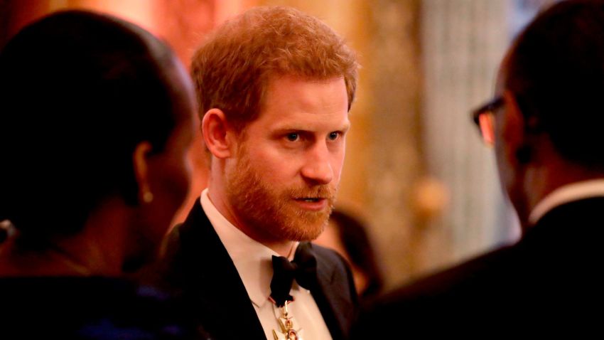 LONDON, ENGLAND - APRIL 19: Prince Harry sduring a reception for the Queen's Dinner for the Commonwealth Heads of Government Meeting (CHOGM) at Buckingham Palace on April 19, 2018 in London, England.  (Photo by Matt Dunham - WPA Pool/Getty Images)