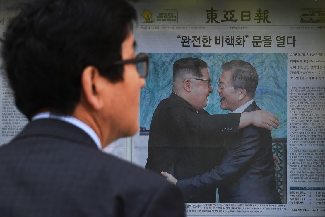 The front page of a newspaper in Seoul on Saturday. 