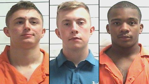 US Marines, from left, Jared Anderson, Alexander Davenport and Antonio Landrum were arrested in New Orleans.