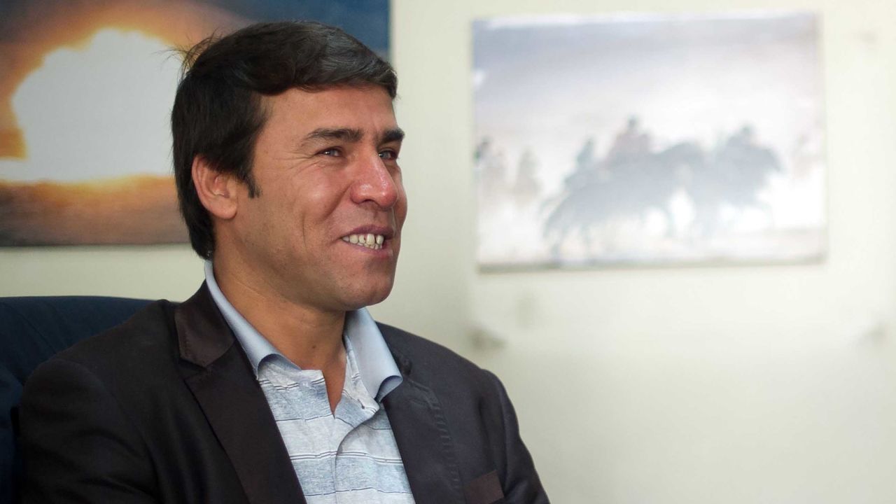 Agence France-Presse's chief photographer in Kabul, Shah Marai, is pictured at the AFP bureau in Kabul in April 2012. 