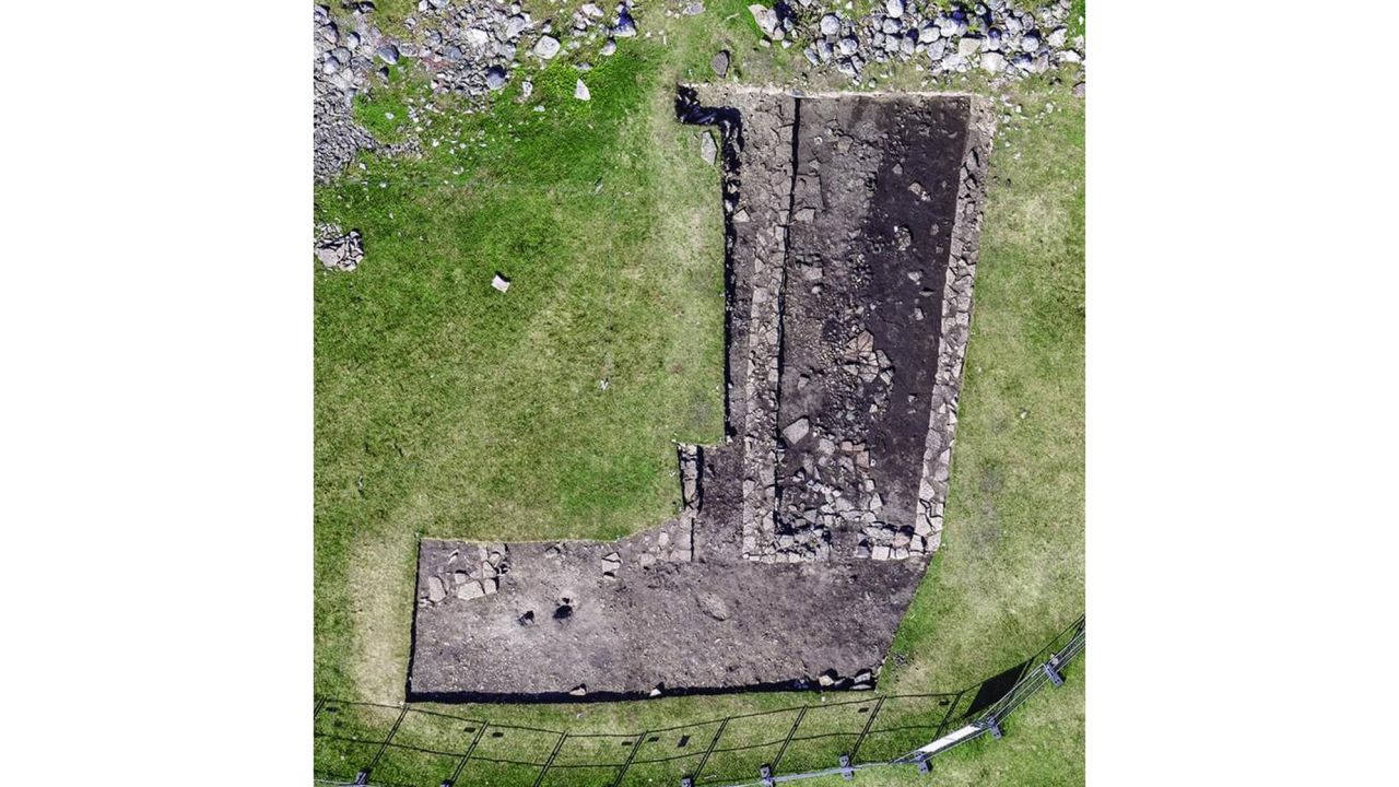 An aerial photograph of one of the homes that was excavated in 2016.