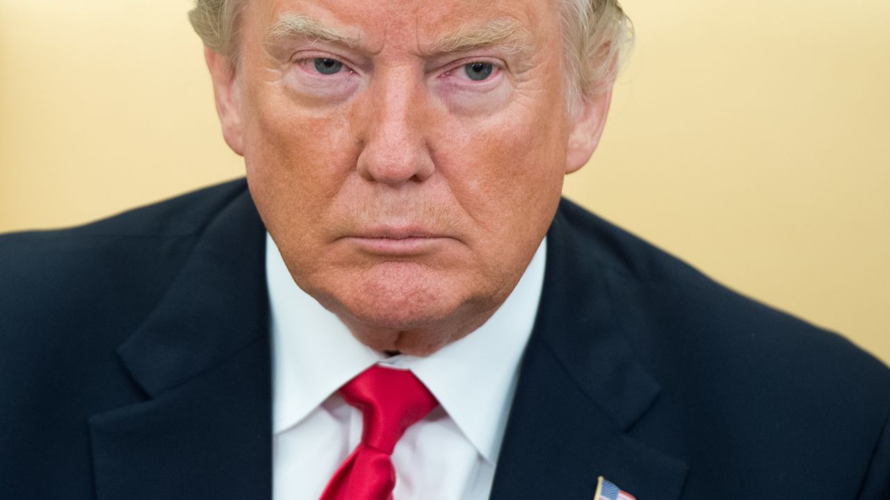 US President Donald Trump speaks during a meeting with Nigeria's President Muhammadu Buhari in the Oval Office of the White House in Washington, DC, April 30, 2018. (SAUL LOEB/AFP/Getty Images)