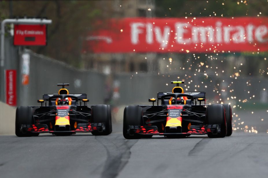 Red Bull pair Max Verstappen and Daniel Ricciardo were forced to apologize to the entire team at their factory in Milton Keynes after a crash in Baku wiped them both out. Having already touched wheels on two occasions, the racing tension came to a head on turn one of lap 40, as Ricciardo went into the back of the Dutchman as he attempted an overtake. The FIA deemed both were to blame and furious team principle Christian Horner said: "They are both in the doghouse, you can see that in their body language."<br />