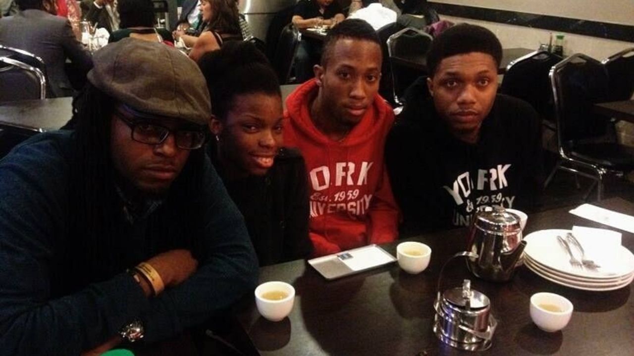Emile Wickham, second from the right, and his friends at Hong Shing Chinese Restaurant 