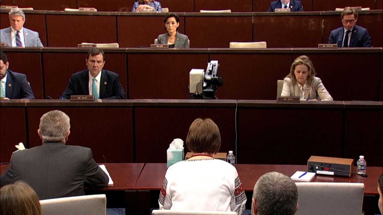 Lyubov speaks to US House of Representatives lawmakers on Wednesday, April 19.