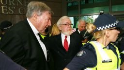 MELBOURNE, AUSTRALIA - MAY 01:  Cardinal George Pell (L) arrives with his defending lawyer Robert Richter QC at Melbourne Magistrates' Court on May 1, 2018 in Melbourne, Australia. Cardinal Pell was charged on summons by Victoria Police on 29 June 2017 over multiple allegations of sexual assault. Cardinal Pell is Australia's highest ranking Catholic and the third most senior Catholic at the Vatican, where he was responsible for the church's finances. Cardinal Pell has leave from his Vatican position while he defends the charges.  (Photo by Michael Dodge/Getty Images)